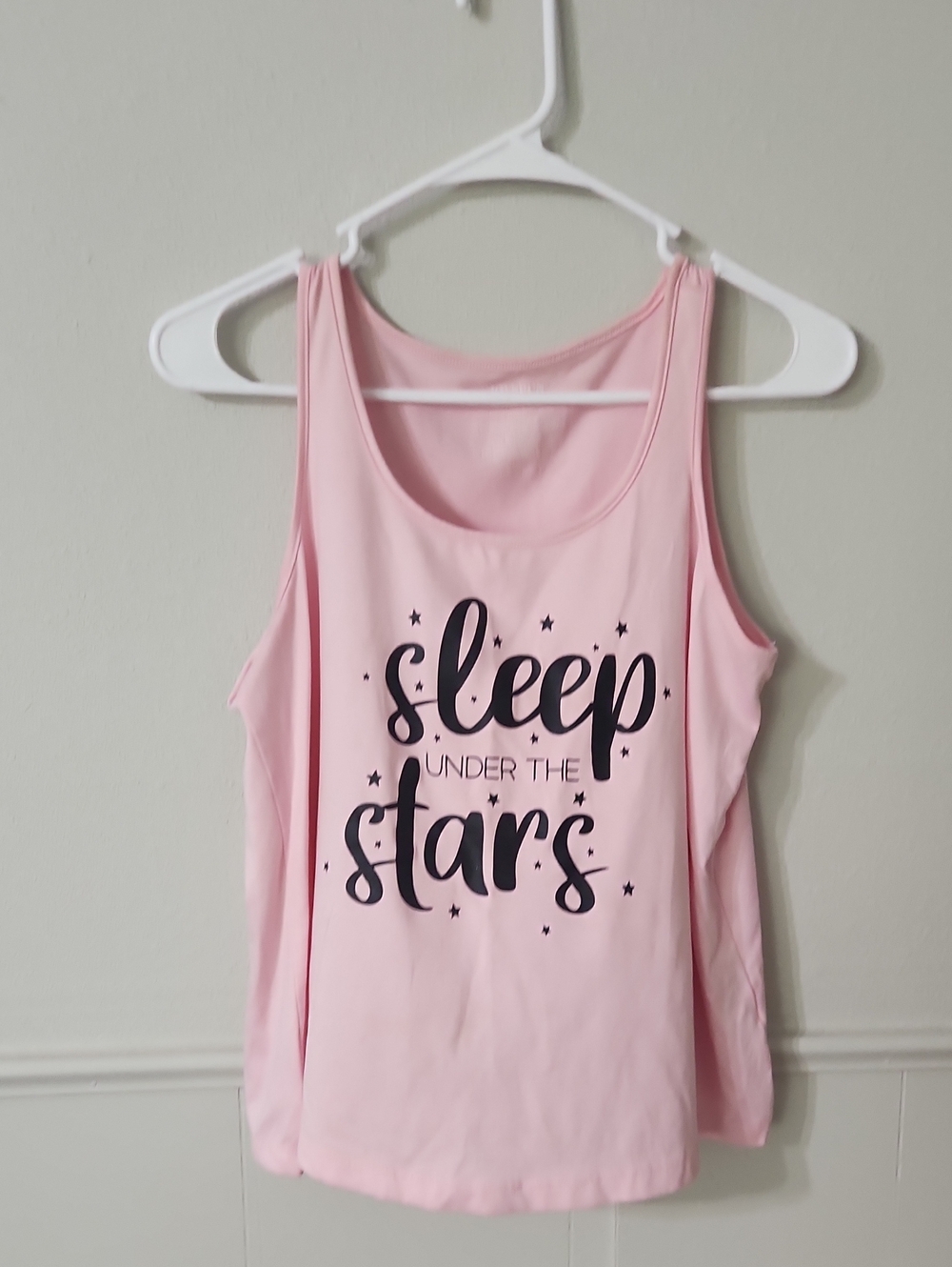 Women's Pink Sleeveless Sleep Tank - 'Sleep Under the Stars'